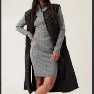 Athleta Black & White Exotic Print Stretch Dress SZ1X